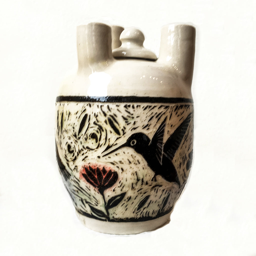 bilgin buberoglu ~ Triple-Necked Hummingbird Vase (sold)