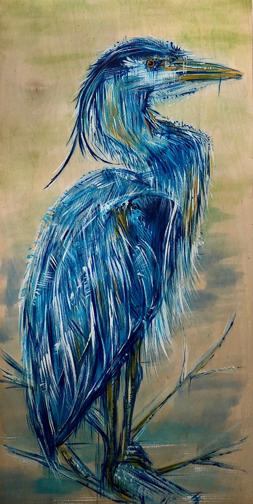 justin shulist ~ Boy Blue (heron) (sold)
