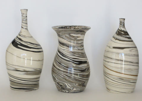 bilgin ~ Agateware Vases 1, 2, 3