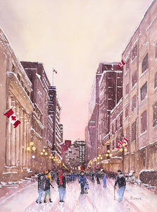 maurice dionne ~ Light Snow on Sparks Street (sold)